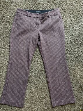 Express Womens Burgundy Patterned Trousers